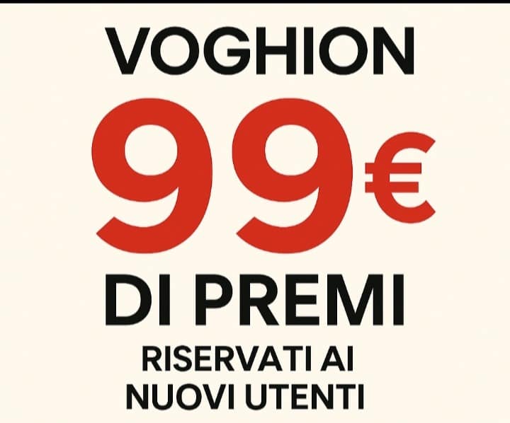 Sconto Coupon Voghion: gratis 99 € di premi per nuovi utenti 1 sconto coupon Voghion
